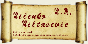 Milenko Miltašević vizit kartica
